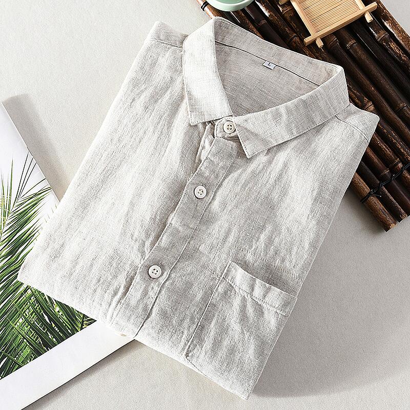 Pure Linen Long Sleeve Casual Shirt