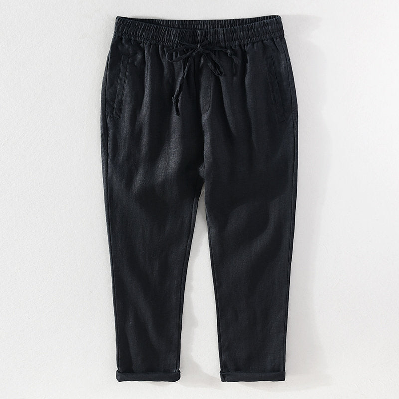 Casual Linen Elastic Waist Pants