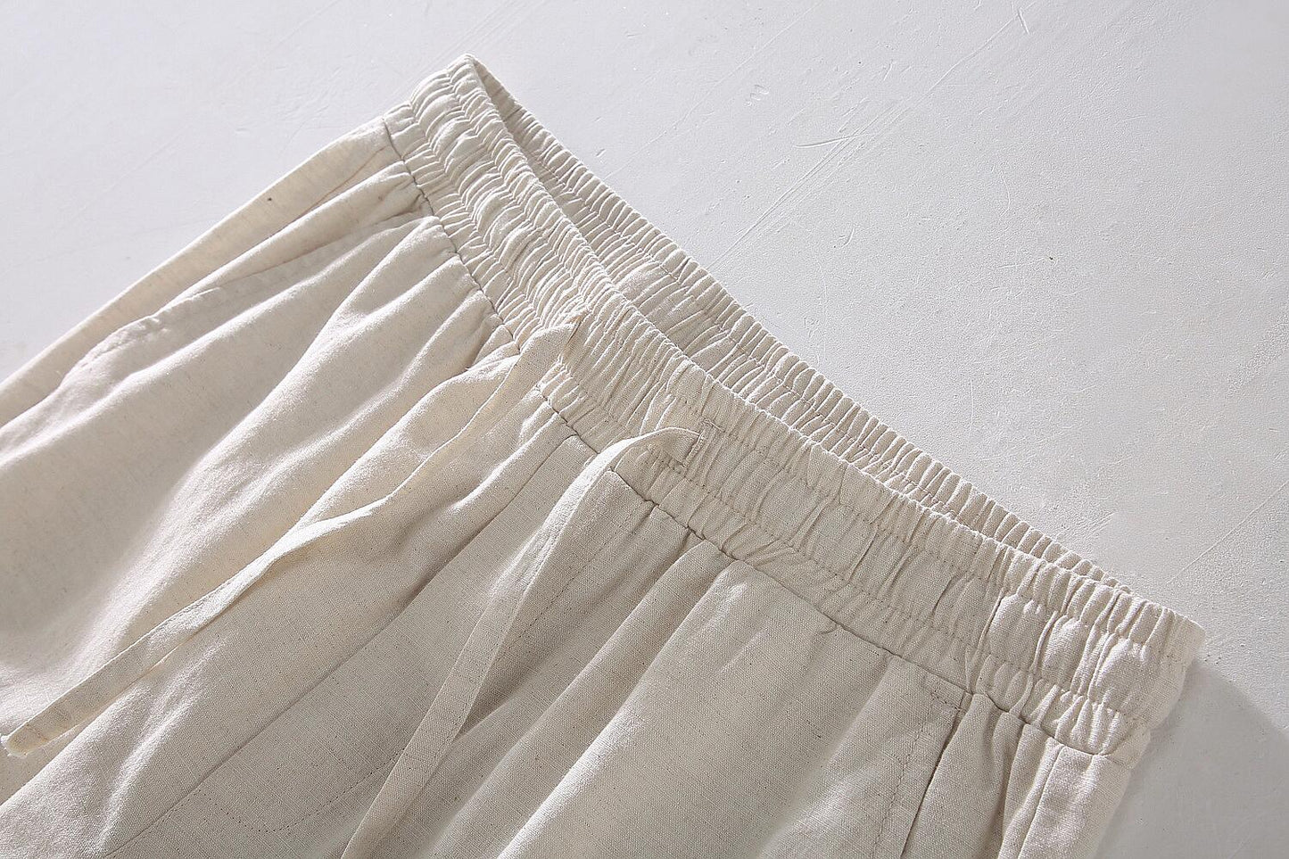 Cotton Linen Drawstring Shorts